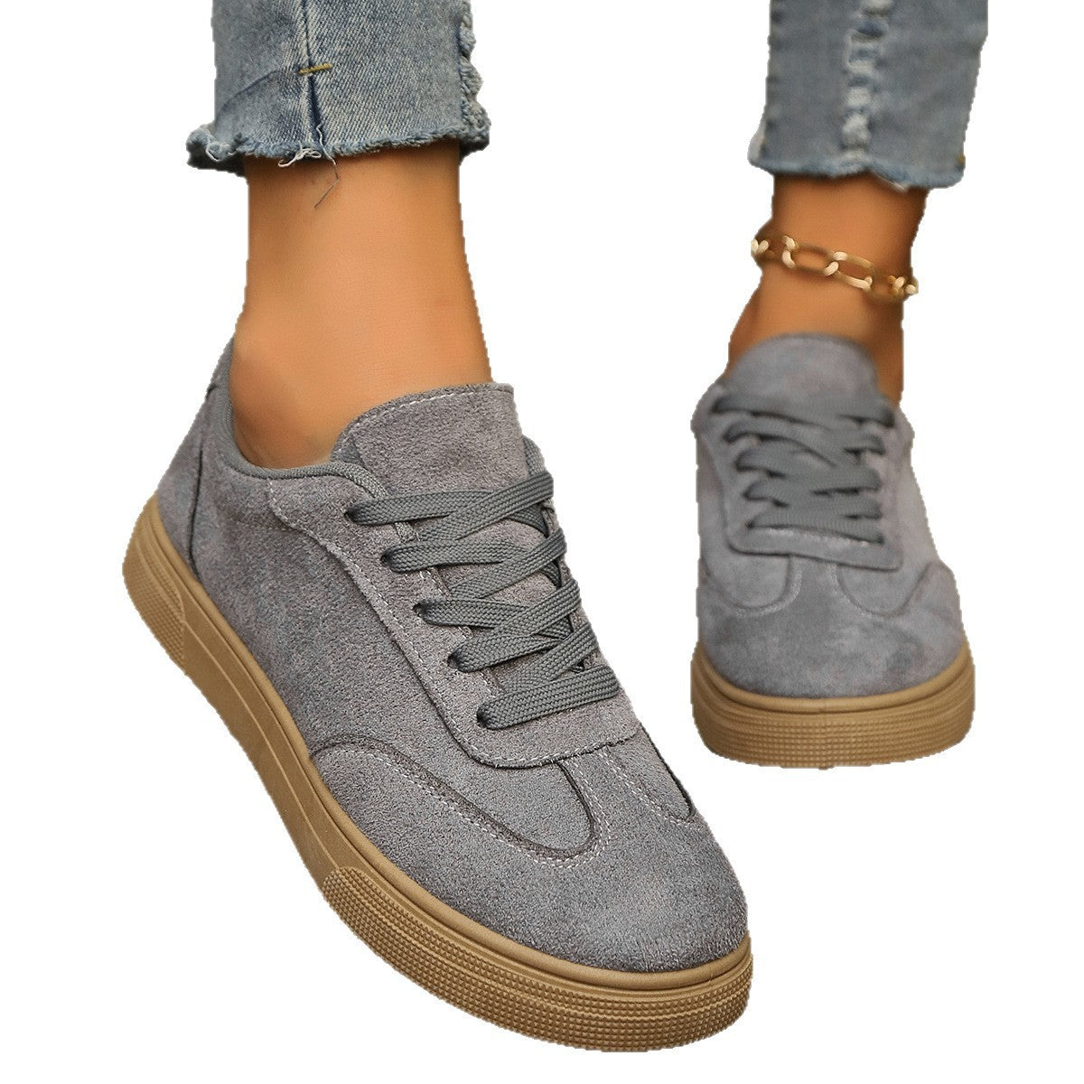 Round Toe Elegant Student Casual Lace Up Shoes